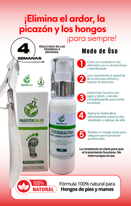 TERBINAFINA DOBLE ACCIÓN (Elimina los hongos de las uñas y los pies)