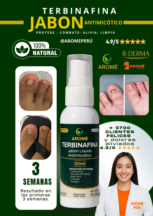 JABON LIQUIDO ANTIMICÓTICO - TERBINAFINA (ELIMINA EL HONGO DE RAIZ)